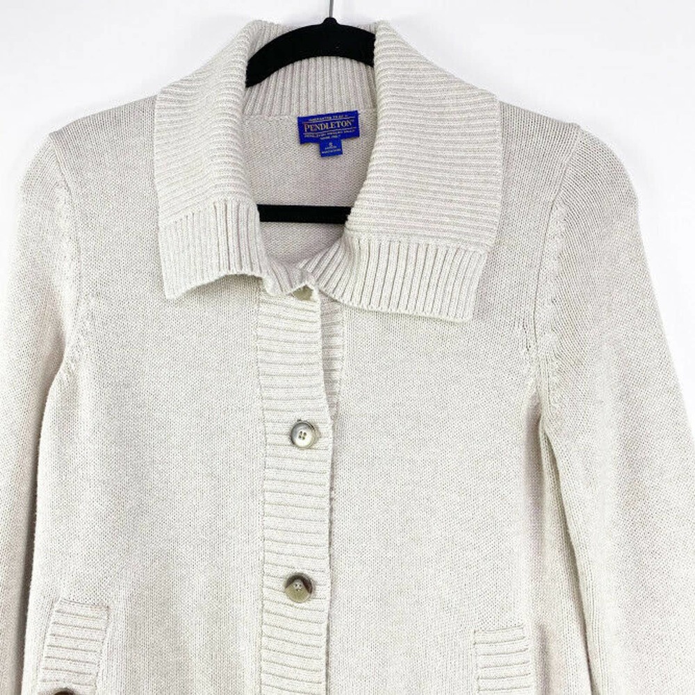 Pendleton Knitted Ribbed Trip Button Up Cardigan S - image 2